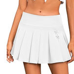NWOT MakeMeChic White Pleated Bow Knot Y2K Skater Mini Skirt XS Photo 0