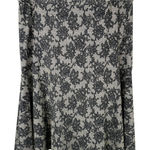 Michael Kors Sz 10 Midi Skirt Trumpet Black Gray Lace Print Flare Whimsigoth 195 Photo 0