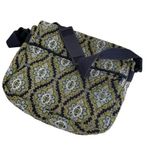 Vera Bradley Messenger Bag Cambridge Pattern Black Green White Adjustable Strap Photo 2