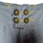 Freddy B 33 100% Linen Safari Capri Pants L Blue Utility Y2K Boho Button Fly Size L Photo 8