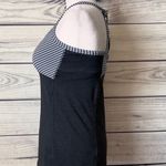 Athleta Heather Grey & White Striped Athletic Bra Tank Top Photo 2