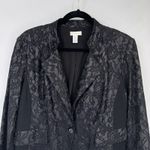 Chico's Lace Blazer Jacket Womens 2 Large Black Whimsigoth Pockets Dark Romantic Photo 1