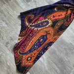 Melissa Paige Womens Purple Paisley Asymmetrical Bell Sleeve Tunic Top Boho XS Photo 4