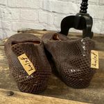 French Sole fs/ny Zeppa Leather Wedge in Chocolate Snake Print size 8.5 Brown Photo 1