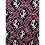 Vintage Antony Glasgow Cardigan Sweater Pink Black Knit Geometric Dog Pattern Red Photo 2