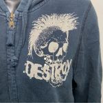 Ed Hardy Don Christian Audigier Black Hoodie Sweater Size Medium Y2K Skull Gems Photo 2