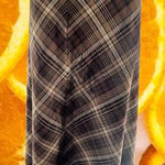 New Jones Wear Studio Brown and Tan‎ Plaid Long Skirt with Belt Dress Size 16 Photo 0