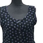 LL Bean Vintage Corduroy Floral Jumper Dress Pockets Made In USA Size 6 Black Photo 1