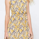 Kaileigh Yellow Blue Floral Sundress Photo 0