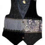 Judy Knapp Vintage vest in various shades of blue by with a printed design SizeS Photo 0