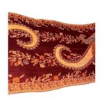 KA Cashmere 100% Large Orange Brown Paisley Scarf Light Weight Shoulder Wrap Orange Photo 2