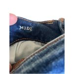 American Eagle Midi Jean Short Sz 8 Dark Wash Blue Distressed Super Stretch Photo 2