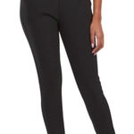 Kay Unger black Scuba pull on big rise tapered pant Large Photo 0