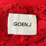 Goen.J ruby red white lace bomber jacket in size 4 Photo 6