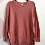 Aerie  Pink Crochet Sweater Oversized Cozy Minimalist Preppy‎ Soft Girl Sz XS Photo 0