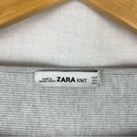 ZARA Knit Grey Cropped Tie Sleeve Sweater S Photo 6