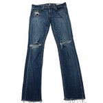 Rag and Bone Jeans Womens 25 Mabel Blue Dre Raw Hem Distressed Slim Photo 2