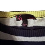 Navy & White Striped Sweater with Yellow Accents Size L Photo 2