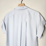 Equipment Dariell Button Front Pleated Short Sleeve Blouse Light Powder Blue, XS Photo 9