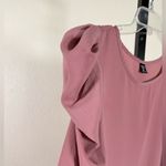 SheIn Plus Size Soft Blush Rose Pink Chic Dainty Modest Blouse Feminine Ruched Office Photo 3