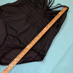 La Blanca  Island Goddess One piece swimsuit triple straps black NEW size 18W Photo 13