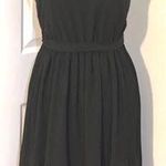 As You Wish EUC  Elegant Black V-Neck Flowing Chiffon High Low Dress..Size Small..Ribbed from Waist Fading to Solid on the High Low..Tie Chiffon Belt to Tie on the Side..Beautiful Back Cut Design! See all Photos..Simple & yet an Exquisitely Beautiful Dress🌹Size S Photo 0