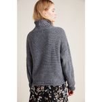 Anthropologie Lottie Sweater Grey Turtleneck Chunky Knit Long Sleeve Pullover Photo 10