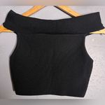 Aritzia Babaton Sculpt Knit Off-shoulder Top in Black. Size Large Photo 3