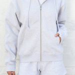 Brandy Melville Heather Grey Regular Fit Christy Zip Up Hoodie Photo 0