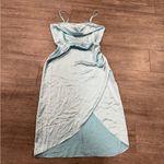 Open Edit Elegant Light Blue Satin Dress Photo 1