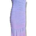 Rococo Sand Purple Pink Ombre Strapless Ruched Maxi Dress S Photo 5