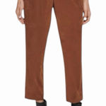 Calvin Klein Brown Faux Suede Cropped Pant Size 14 High Rise Straight Leg NWT Photo 0