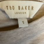 Ted Baker  Shirt Women's Size 1 US 4 Small Bellaz Foil Flower Print Tshirt Beige Photo 2