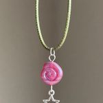 Handmade unique retro vintage chic fairy boho style necklace w/ quality Czech glass swirl bead & star 🌀🍃💛 Photo 4