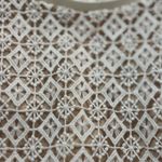 Ann Taylor  Ivory Lace Inset Knit Top Romantic Feminine Boho Workwear Size L Photo 2