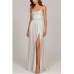 Lovers + Friends  Emmy Metallic Plisse Gown, Silver, Medium Photo 2