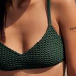 Aerie  Tan Textured Knit Scoop Bikini Top XS Photo 1