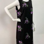 Jones Studio Dressbarn Women's Sz 10 Black Floral Casual Embroidered Dress Photo 1