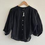 Madewell Balloon-Sleeve Top in Jet Black, Size X-Small Photo 6