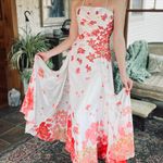 Floral chiffon beaded prom dress Red Size 2 Photo 0