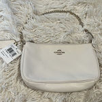Coach  F53340 Pebbled Leather Large Chain Wristlet  Phone Purse Ivory/Cream NWT Photo 0