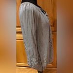 Loft  Stripe Henley Three-Quarter Sleeve Tie Detail Top Black White‎ Size Large Photo 5