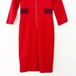 Boden Petite Laura Midi Dress Ottoman Sheath Drummer Red Textured Size 2P Photo 11