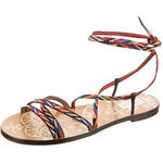 Valentino Garavani  Santeria Native Ankle Wrap Flat Sandals in Multicolor Size 39 Photo 0