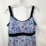 Fit 4 U Plus Size 18W Swimdress Blue Purple Floral Print One Piece Swimsuit 524 Photo 2