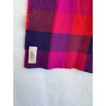 Coach Plaid Fringe Wool Blend Scarf Pink Purple Red Check Pattern 20x64 Excellen Photo 1