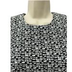 Calvin Klein  Size 8 Black White Geometric Scuba Crepe‎ Stretch Sheath Dress MIDI Photo 5