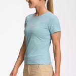 The North Face Womens Lean Strong Rib Tee Shirt Light Blue NWT Size XS Low Back Photo 2
