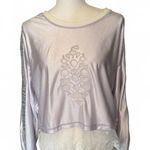 Free Movement Long Sleeve Women's Top with Embroidered Detail, Medium Purple Photo 0