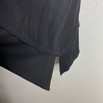 Eileen Fisher  Jersey Knit Tunic‎ Top 3/4 Sleeve Stretchy Black Sharkbite Hem PM Photo 5